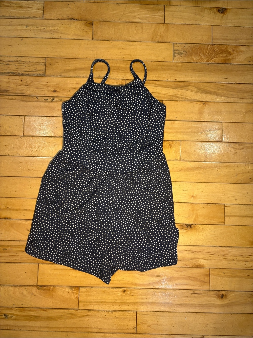 all in motion Navy Blue Polka Dot One-Piece Romper
